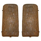 Swedish Orrefors crystal sconces