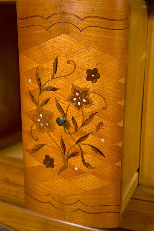 Marqueterie Meuble de bar en bois de citronnier de style français Jules Leleu en vente