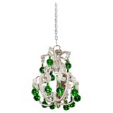Small French Beaded Crystal Chandelier
