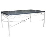 Soapstone and Wrought Iron Table