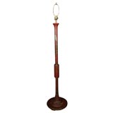 French Red Chinoiserie Floor Lamp