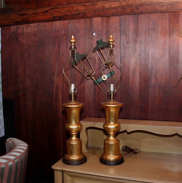 Pair Gilt Lamps