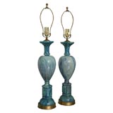 Pair of Italian Mid Century Glass Lamps