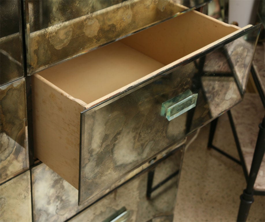 Glam 40's Grand-Scaled Mirrored Double Dresser In Good Condition In North Miami, FL