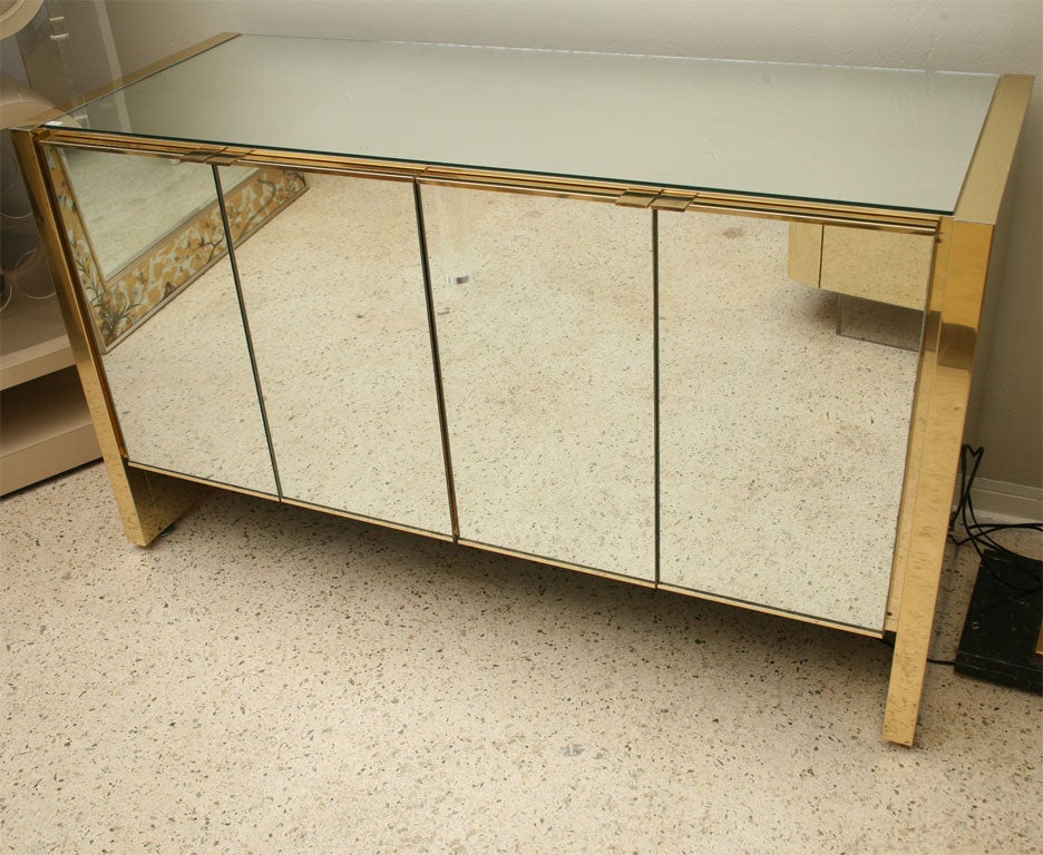 Brass and Mirror Console