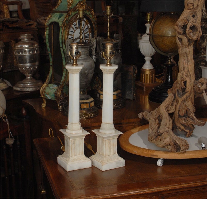 Pair of Italian Alabaster Lamps