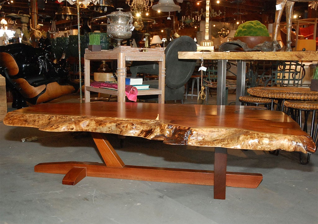 Contemporary Irregular Maka Wood Coffee Table
