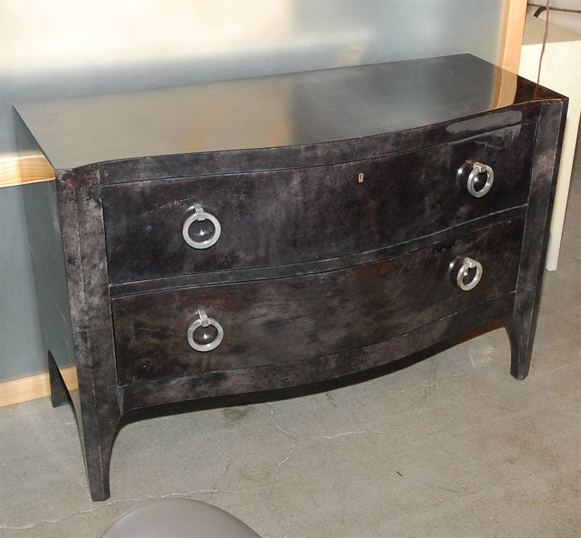 Black Parchment Commodes