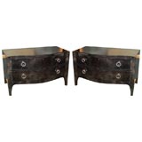 Black Parchment Commodes