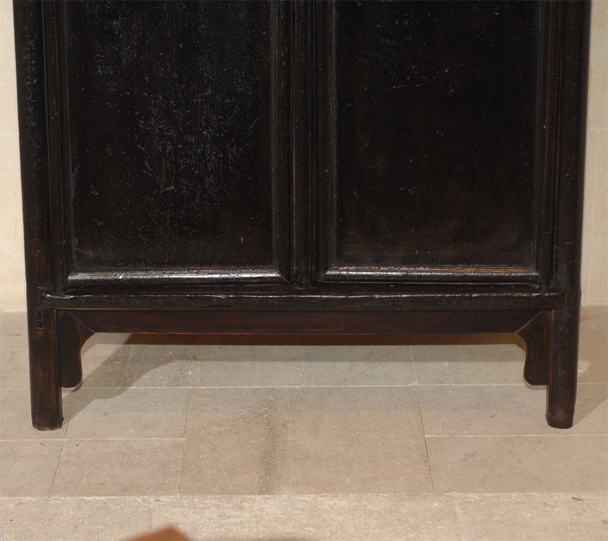 Chinese Black Lacquered Asian Armoire