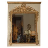 Louis XVI-Style Painted/Giltwood Trumeau Mirror