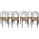 Set of 10 Polished Steel Chairs
