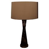 Pair of Black and Gold Marble Italian Lamps