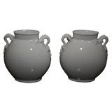 Retro Pair of French Limoges Ceramic Vases