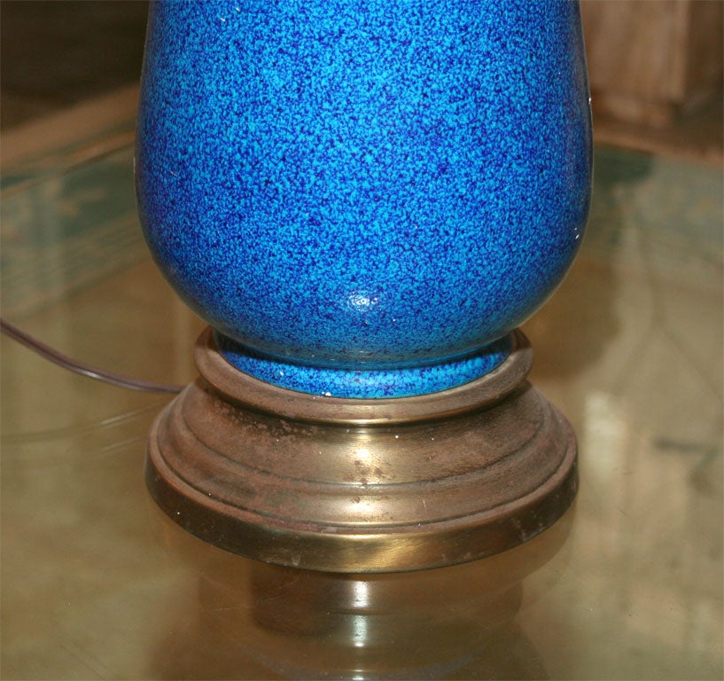 Mottled Glaze American Ceramic Lamp For Sale 2