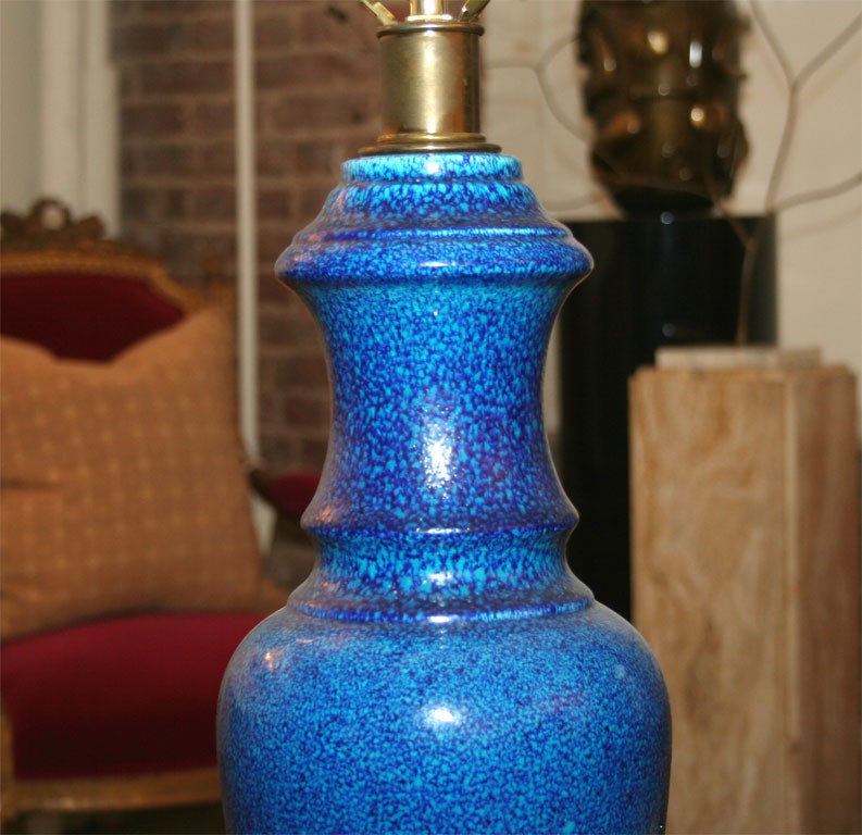 Mottled Glaze American Ceramic Lamp For Sale 3