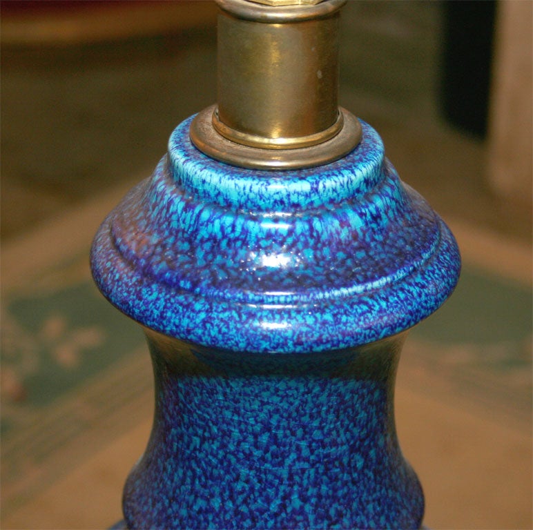 Mottled Glaze American Ceramic Lamp For Sale 4