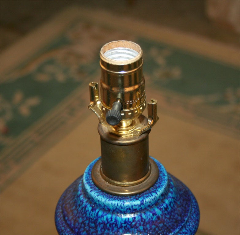 Mottled Glaze American Ceramic Lamp For Sale 5