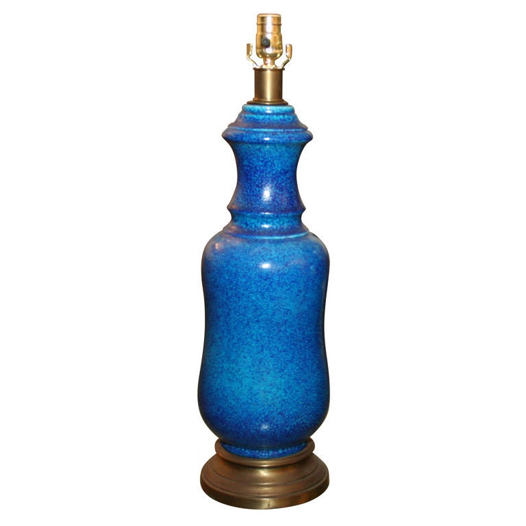 Mottled Glaze American Ceramic Lamp For Sale