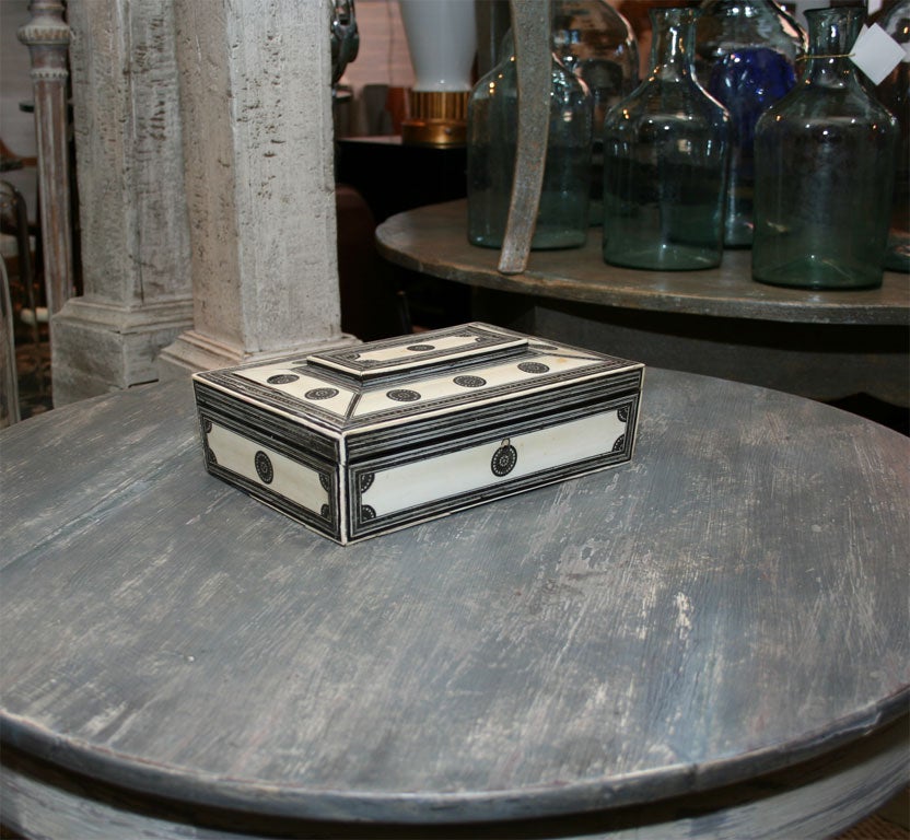 19th Century Khatamkari Ivory Inlay Stationary Box
