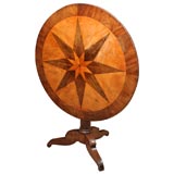 19th Century Italian Walnut and Burl Inlaid Pedestal Table