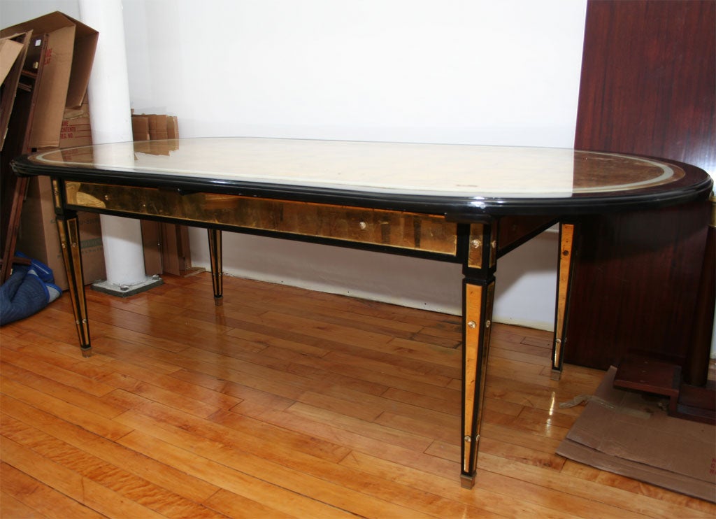 Mirrored Jansen Gilded Oval Dining Room Table