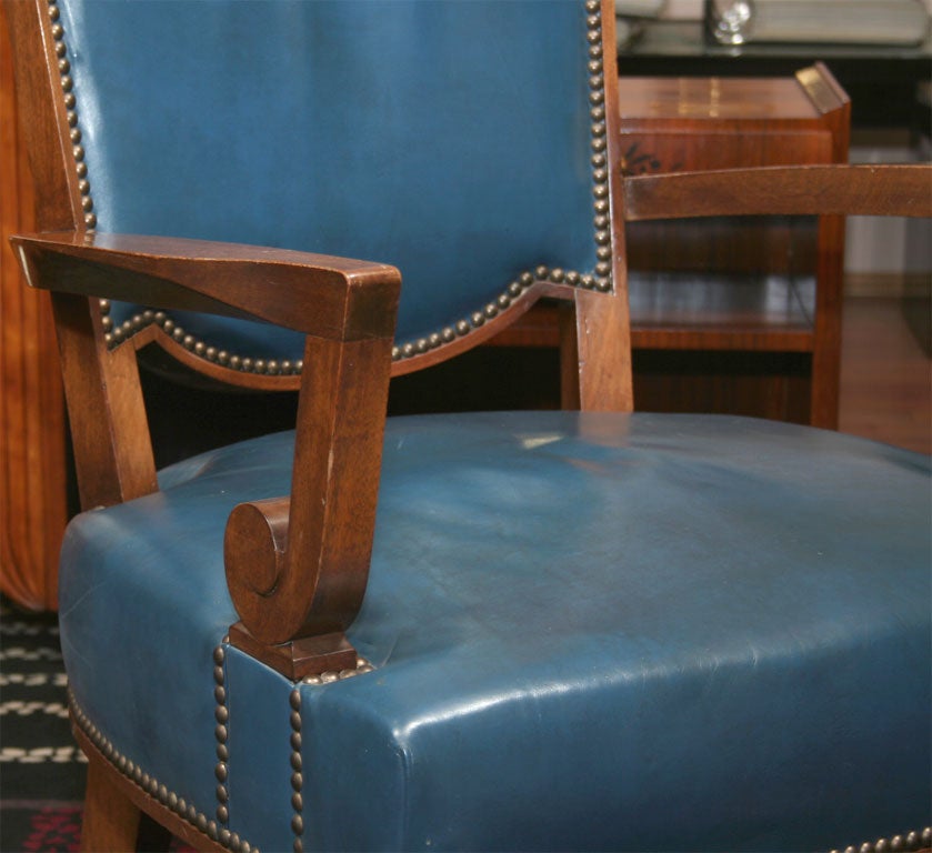Jules Leleu Set of Four Art Deco Armchairs In Good Condition For Sale In Bridgewater, CT