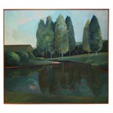 Oil Painting of a Lake View