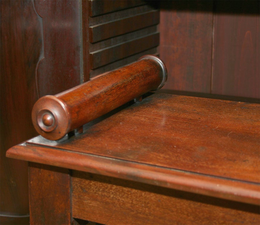 Mahogany 19th c. English Hall Bench with Bolster Ends