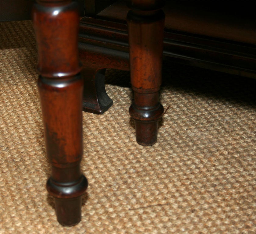 19th c. English Hall Bench with Bolster Ends 1