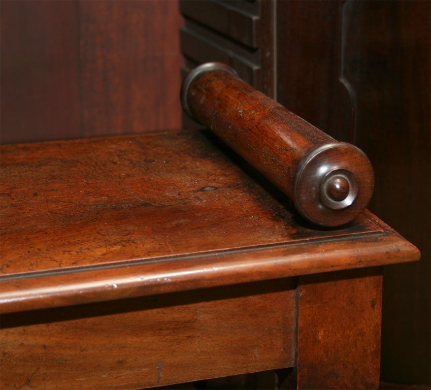19th c. English Hall Bench with Bolster Ends 2
