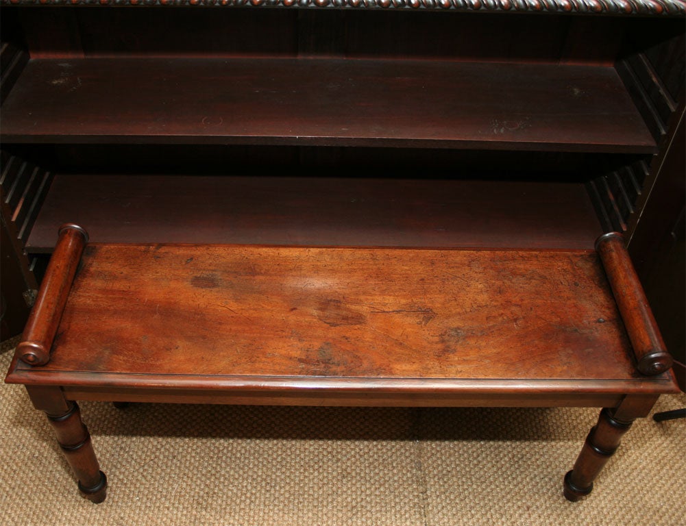 19th c. English Hall Bench with Bolster Ends 3