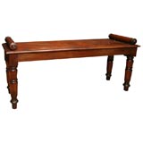 Antique 19th c. English Hall Bench with Bolster Ends