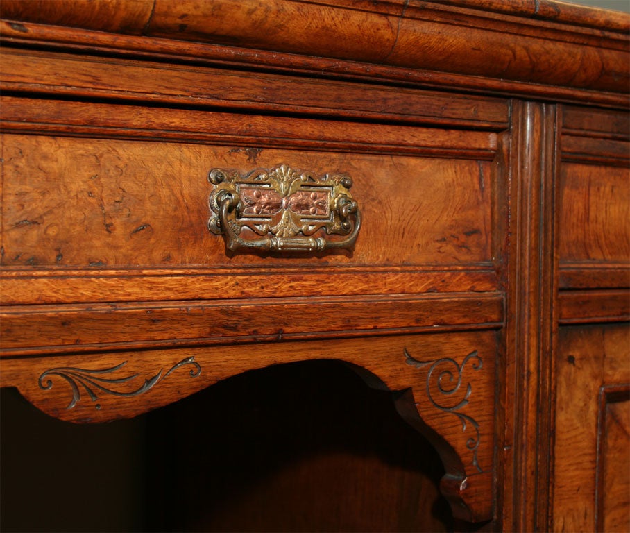 Arts & Crafts Highly Figured Pollard Oak English Sideboard 1