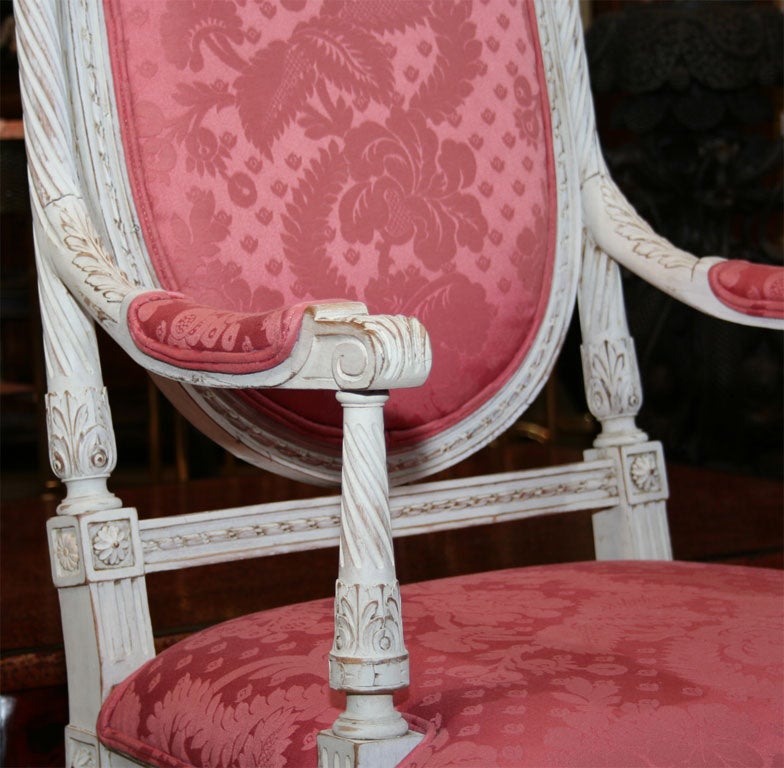 Pair of Antique Overscaled Carved and Painted  ArmChairs