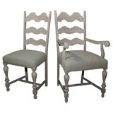 set of 8 Belgian painted dining chairs set of 8 Belgian painted dining chairs