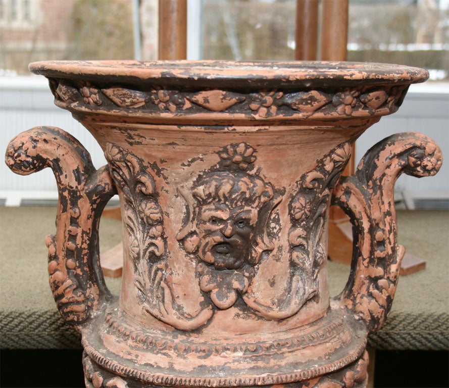 Pair of Italian Terra Cotta Urns For Sale 1