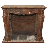 Antique French taupe marble mantle.