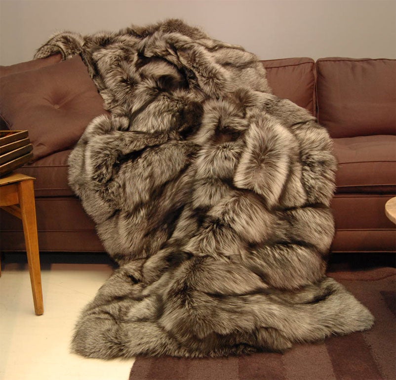 American Silver Fox Throw For Sale