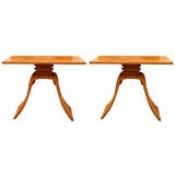 Pair of 1940'S Bleach Mahogany Side Tables by Paul Frankl
