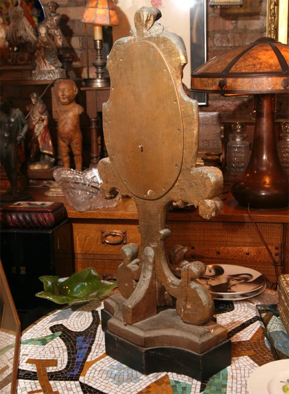 Pair of Antique Gilded Wood Applique Mirrors 3