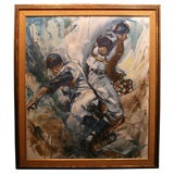 Mid century Sports Oil Painting  by S. Moore