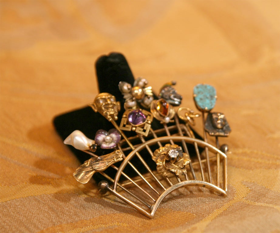 vintage gold stick pins