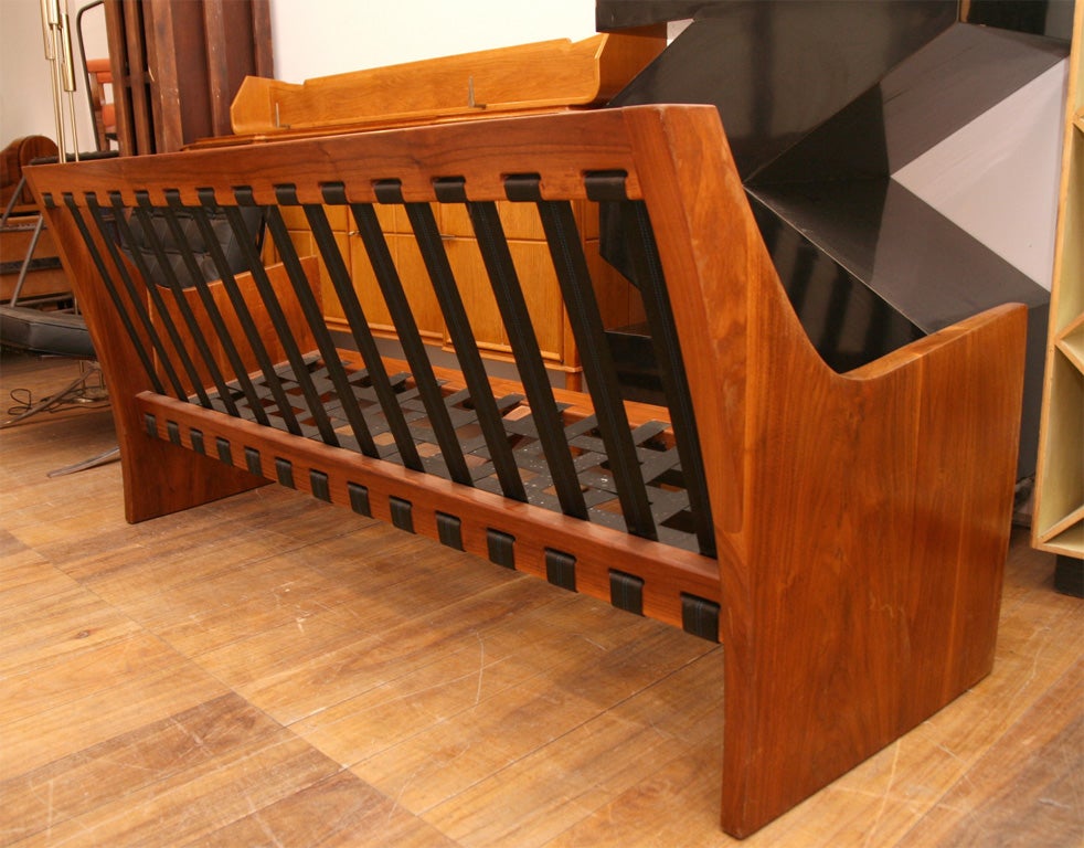 American Black Walnut Studio Furniture Bench; 1960s For Sale at 1stdibs