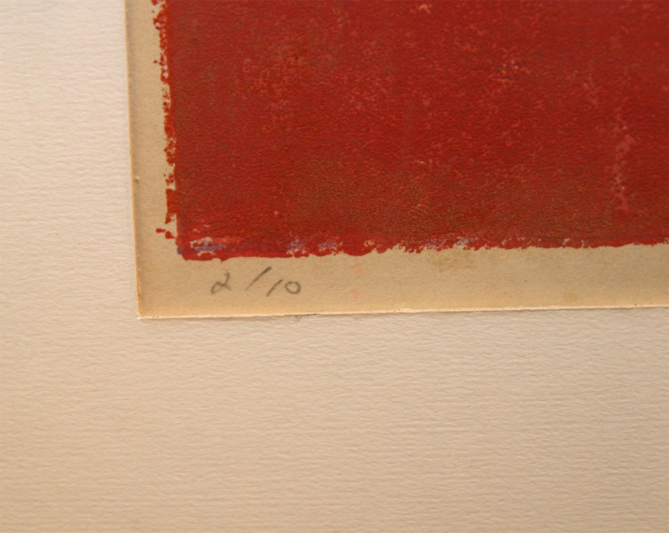 Late 20th Century Framed Abtract Print Signed Minoru Saito
