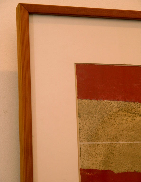 Framed Abtract Print Signed Minoru Saito 2