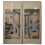 Pair of Unusual Signed Chinese Gouache Ancestor Portraits