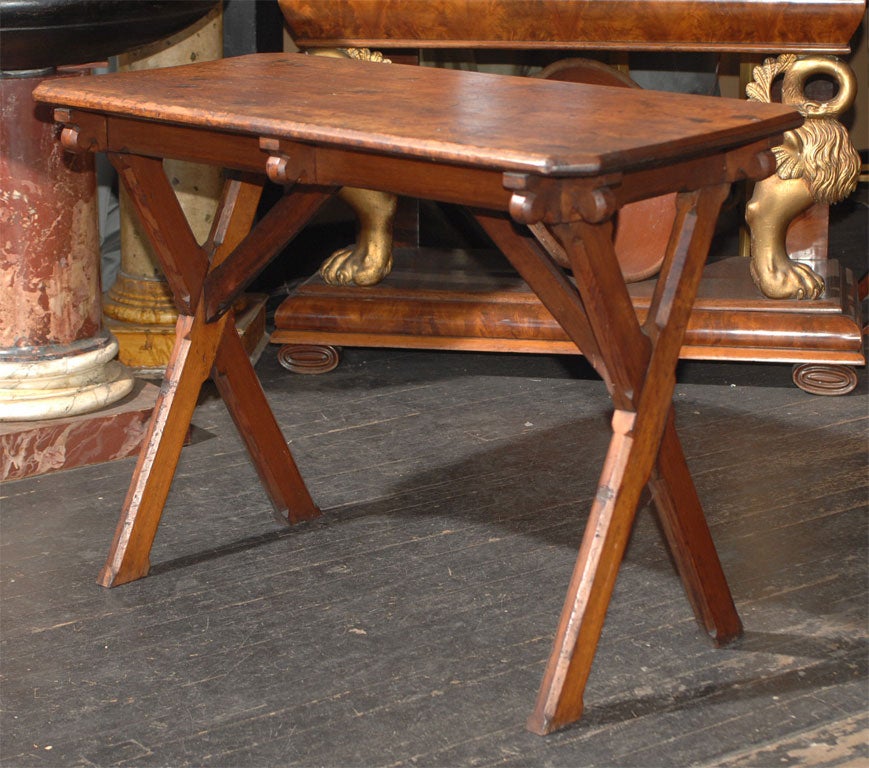 19th Century American Arts and Crafts Trestle Table For Sale