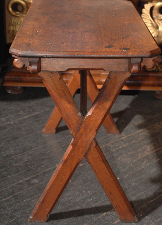 American Arts and Crafts Trestle Table For Sale 2
