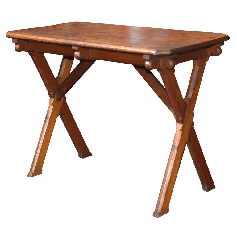 American Arts and Crafts Trestle Table For Sale